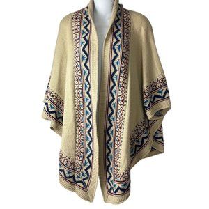 Umgee Open Front Sweater Shawl Poncho Size S/M